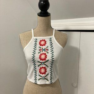 Small F21 Embroidered Crop Top